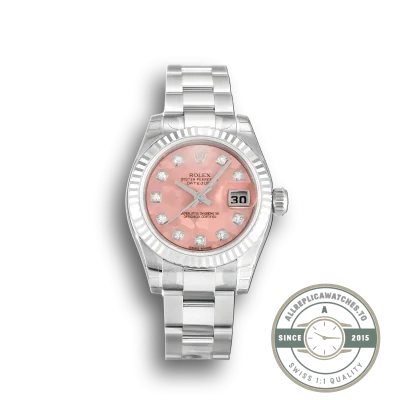 Replica Rolex Lady-Datejust 179174 26mm Gold Dust Pink Dial - Luxury Replica Watch