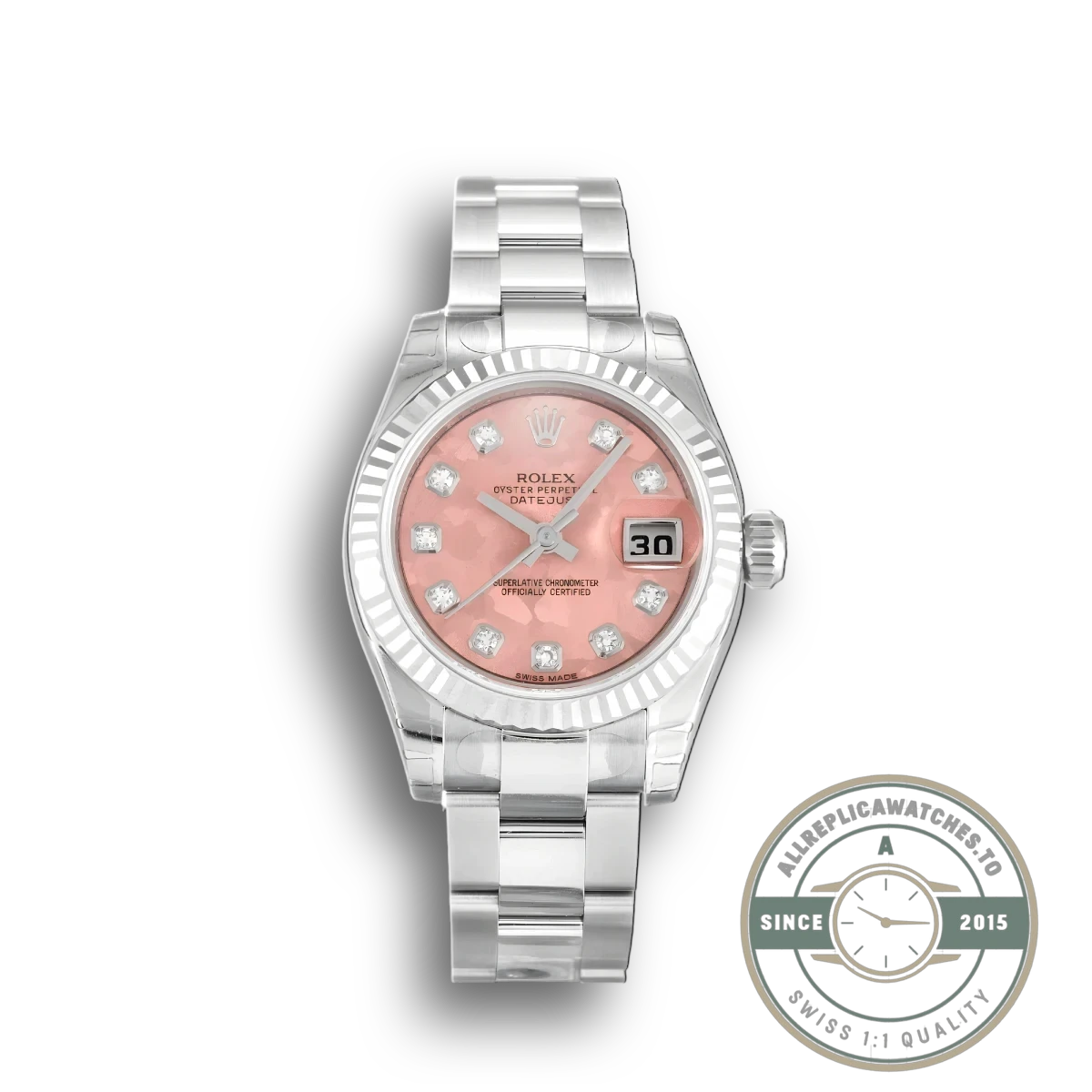 Replica Rolex Lady-Datejust 179174 26mm Gold Dust Pink Dial - Luxury Replica Watch