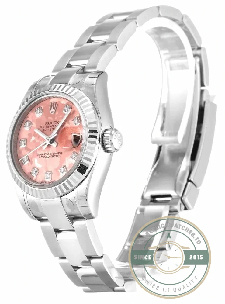 Replica Rolex Lady-Datejust 179174 26mm Gold Dust Pink Dial - High-Grade Replica Watch