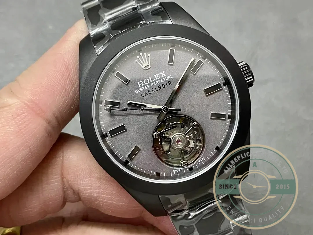 Replica Rolex Milgauss Label Noir Oyster Tourbillon 116400 - Factory Super Clone Watch