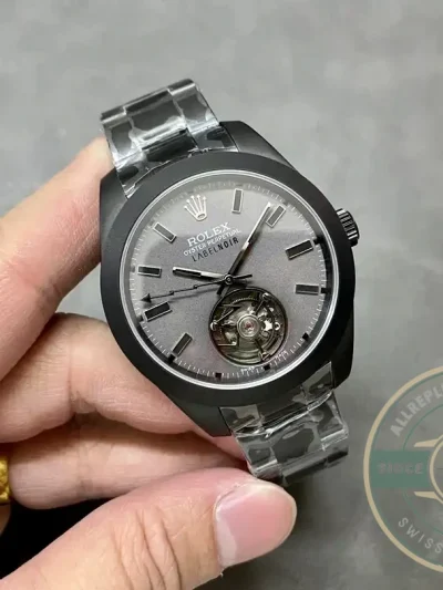 Replica Rolex Milgauss Label Noir Oyster Tourbillon 116400 - Swiss Movement Replica Watch