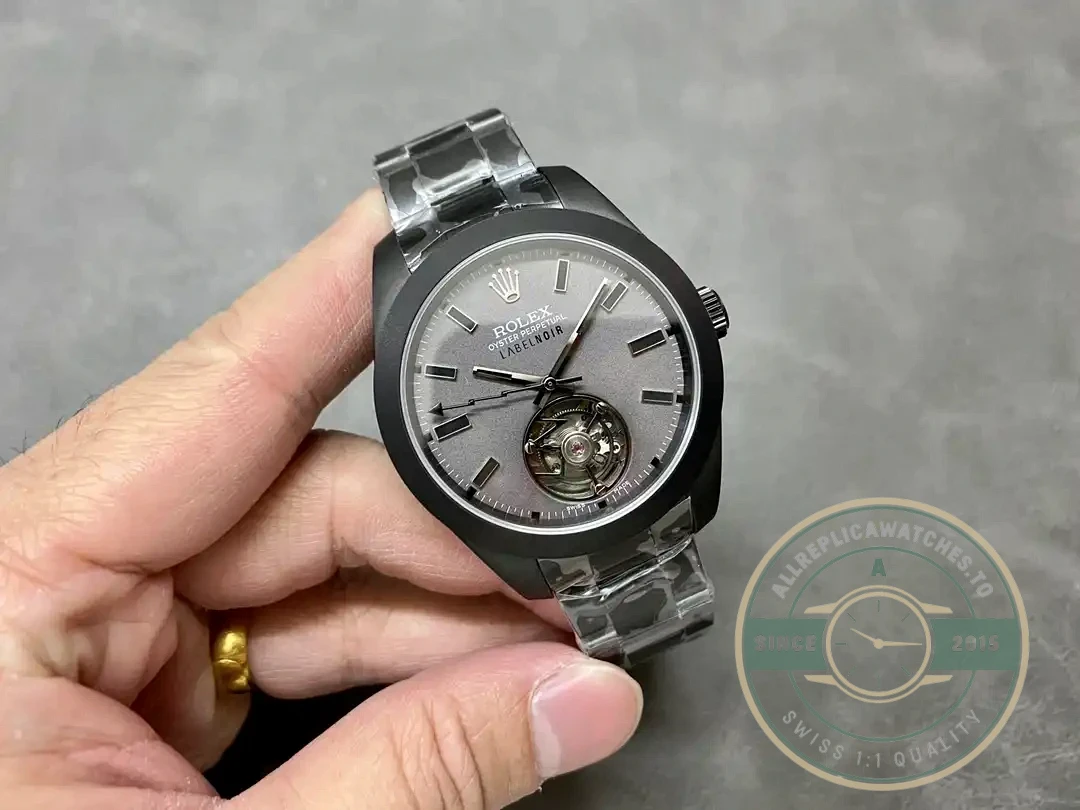 Replica Rolex Milgauss Label Noir Oyster Tourbillon 116400 - Swiss Movement Replica Watch