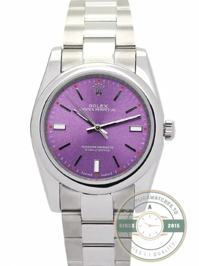 Replica Rolex Oyster Perpetual Lady 31mm Dial Purple 177200 - Swiss Movement Replica Watch