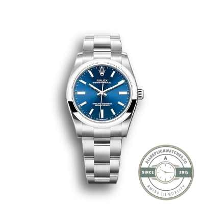 Replica Rolex Oyster Perpetual Lady 34mm Dial Blue 124200 - Best Quality Replica Watch
