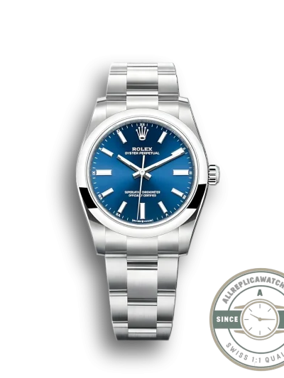 Replica Rolex Oyster Perpetual Lady 34mm Dial Blue 124200 - Best Quality Replica Watch