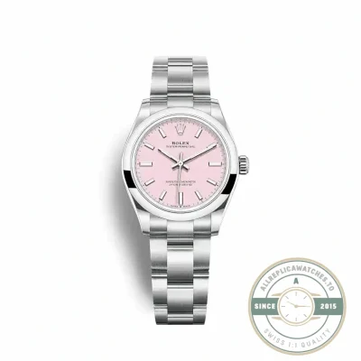 Replica Rolex Oyster Perpetual Lady 34mm Dial Candy Pink 124200 - Top-Tier Swiss Replica Watch