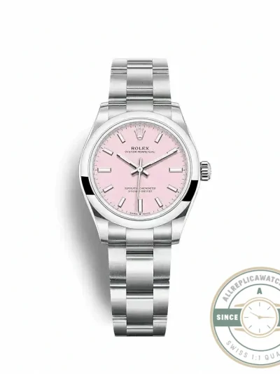 Replica Rolex Oyster Perpetual Lady 34mm Dial Candy Pink 124200 - Top-Tier Swiss Replica Watch
