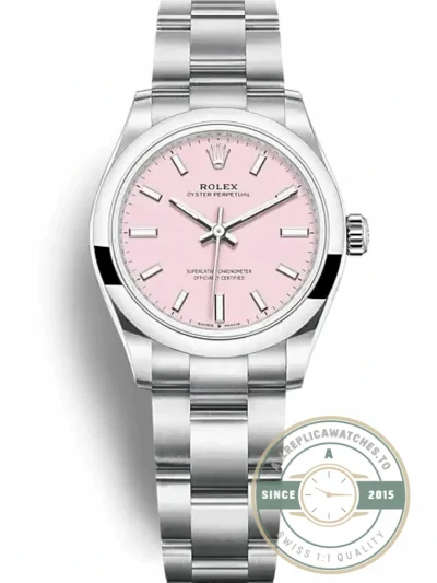 Replica Rolex Oyster Perpetual Lady 34mm Dial Candy Pink 124200 - Premium Super Clone Watch