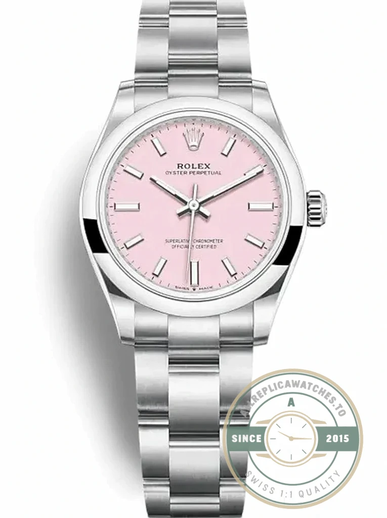 Replica Rolex Oyster Perpetual Lady 34mm Dial Candy Pink 124200 - Premium Super Clone Watch