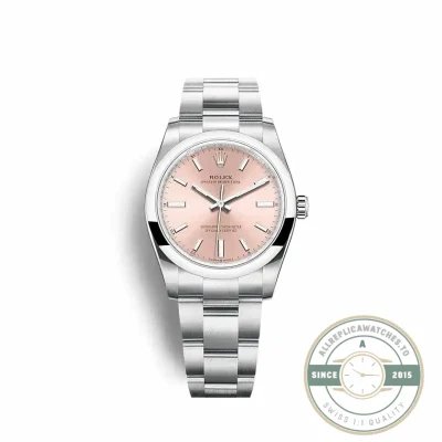 Replica Rolex Oyster Perpetual Lady 34mm Dial Pink 124200 - Swiss Movement Replica Watch