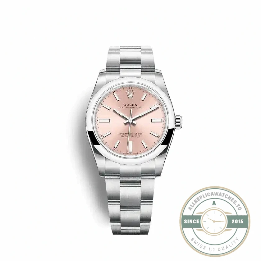 Replica Rolex Oyster Perpetual Lady 34mm Dial Pink 124200 - Swiss Movement Replica Watch