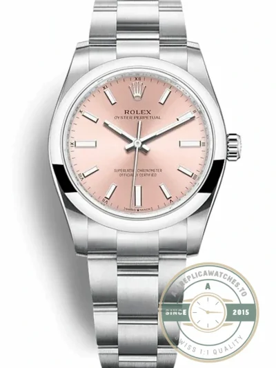 Replica Rolex Oyster Perpetual Lady 34mm Dial Pink 124200 - Luxury Replica Watch