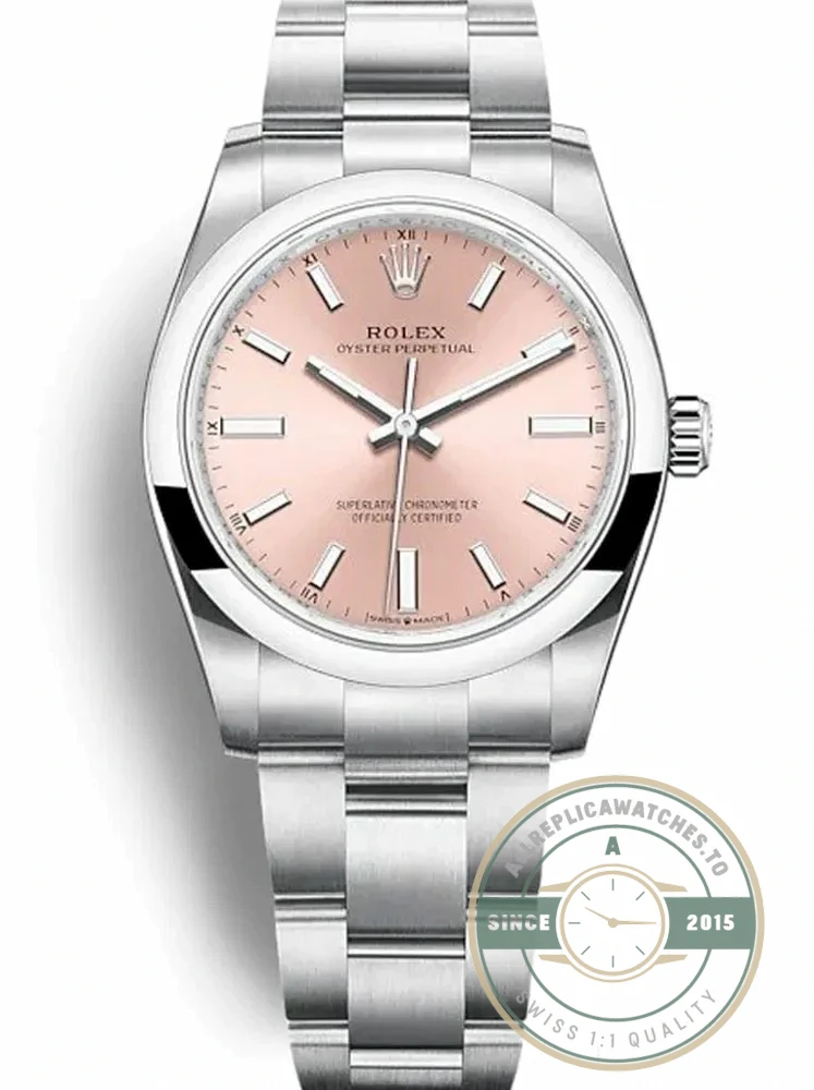 Replica Rolex Oyster Perpetual Lady 34mm Dial Pink 124200 - Luxury Replica Watch