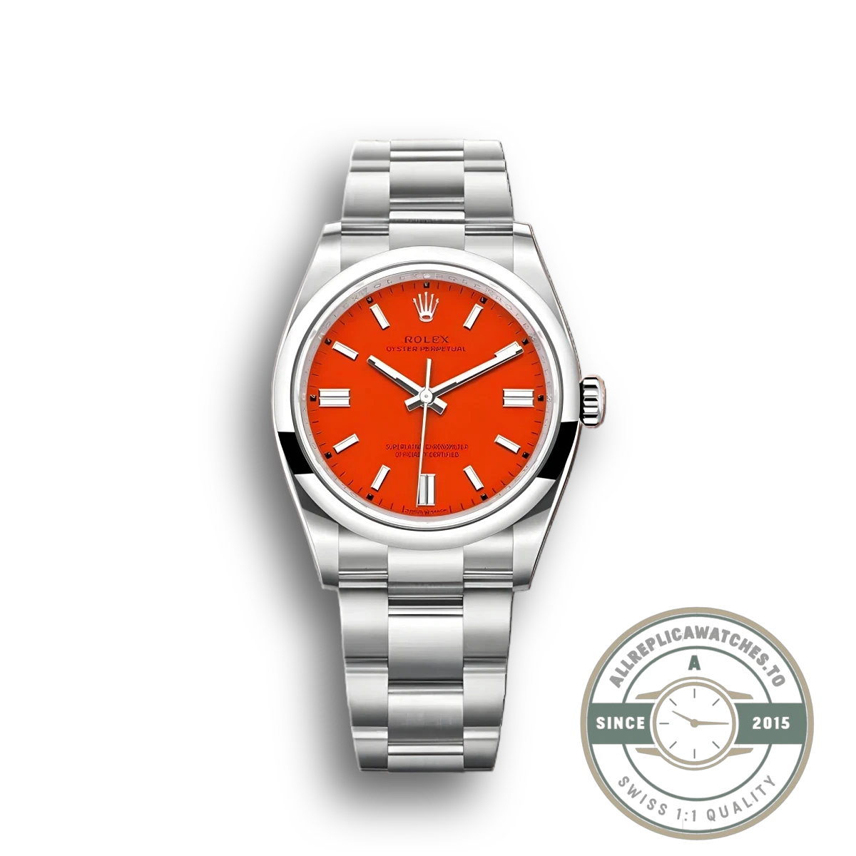 Replica Rolex Oyster Perpetual Lady 36mm Dial Coral Red 126000 - Affordable Luxury Replica Timepiece