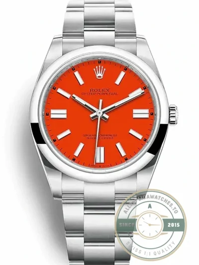 Replica Rolex Oyster Perpetual Lady 36mm Dial Coral Red 126000 - Affordable Super Clone Watch