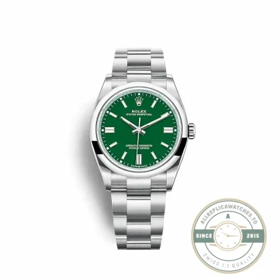 Replica Rolex Oyster Perpetual Lady 36mm Dial Green 126000 - Affordable Super Clone Watch