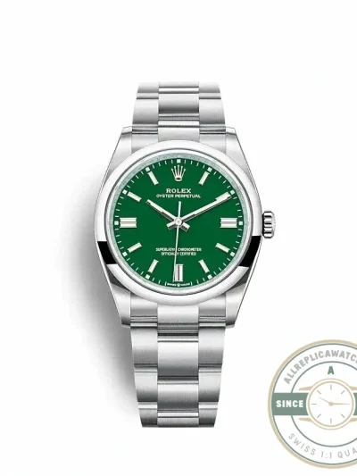 Replica Rolex Oyster Perpetual Lady 36mm Dial Green 126000 - Affordable Super Clone Watch