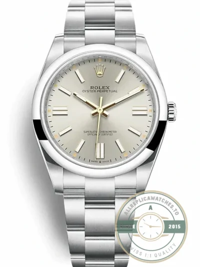Replica Rolex Oyster Perpetual Lady 41mm Dial Silver 124300 - Swiss Movement Replica Watch