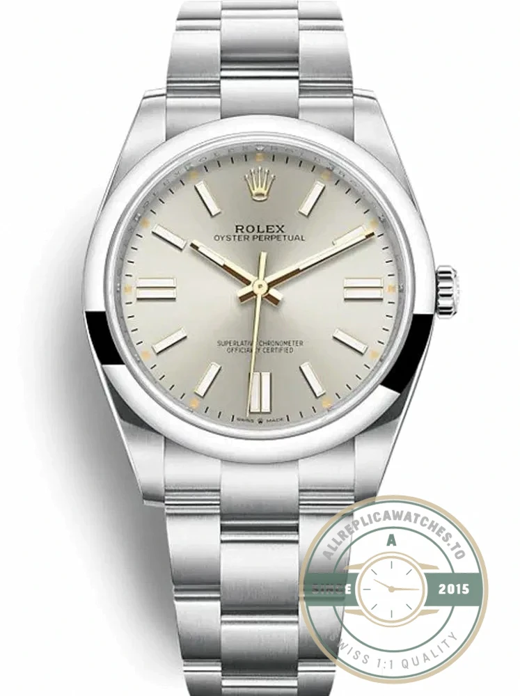 Replica Rolex Oyster Perpetual Lady 41mm Dial Silver 124300 - Swiss Movement Replica Watch