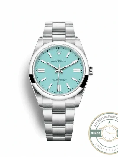 Replica Rolex Oyster Perpetual Lady 41mm Dial Turquoise Blue 124300 - Premium Super Clone Watch