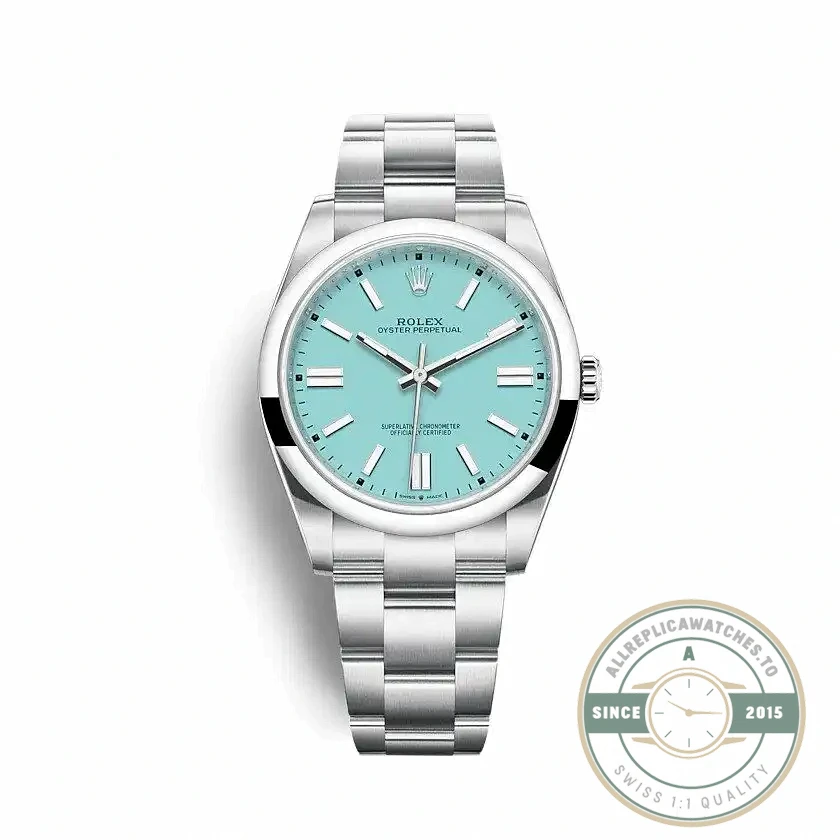 Replica Rolex Oyster Perpetual Lady 41mm Dial Turquoise Blue 124300 - Premium Super Clone Watch