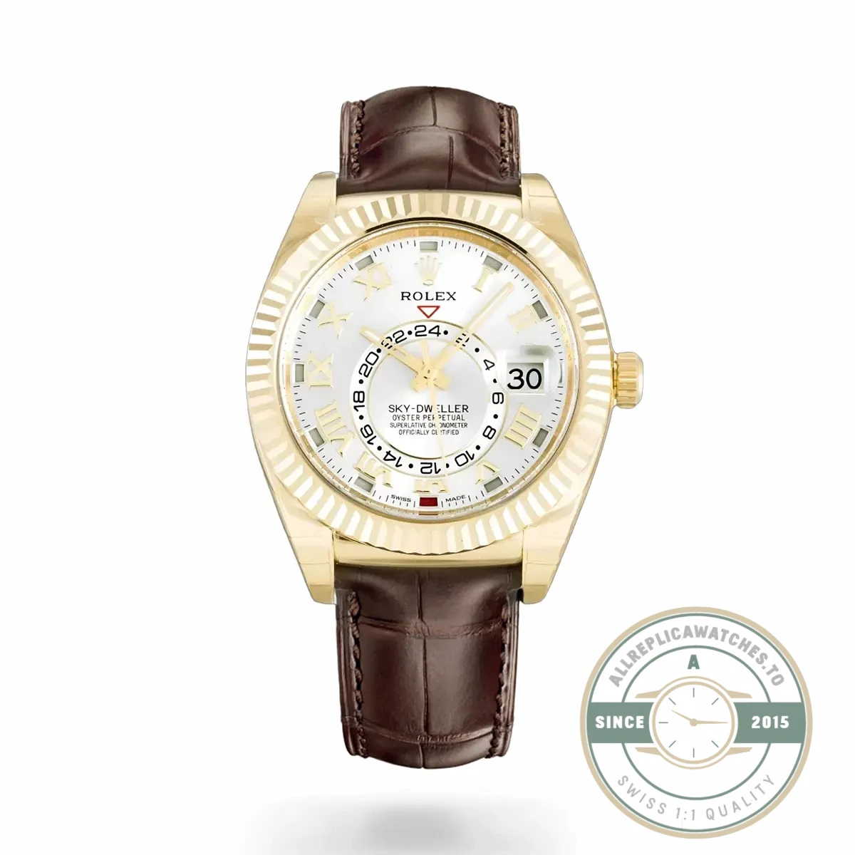 Replica Rolex Sky-Dweller 326138 42mm Silver Dial - Budget Luxury Replica Watch