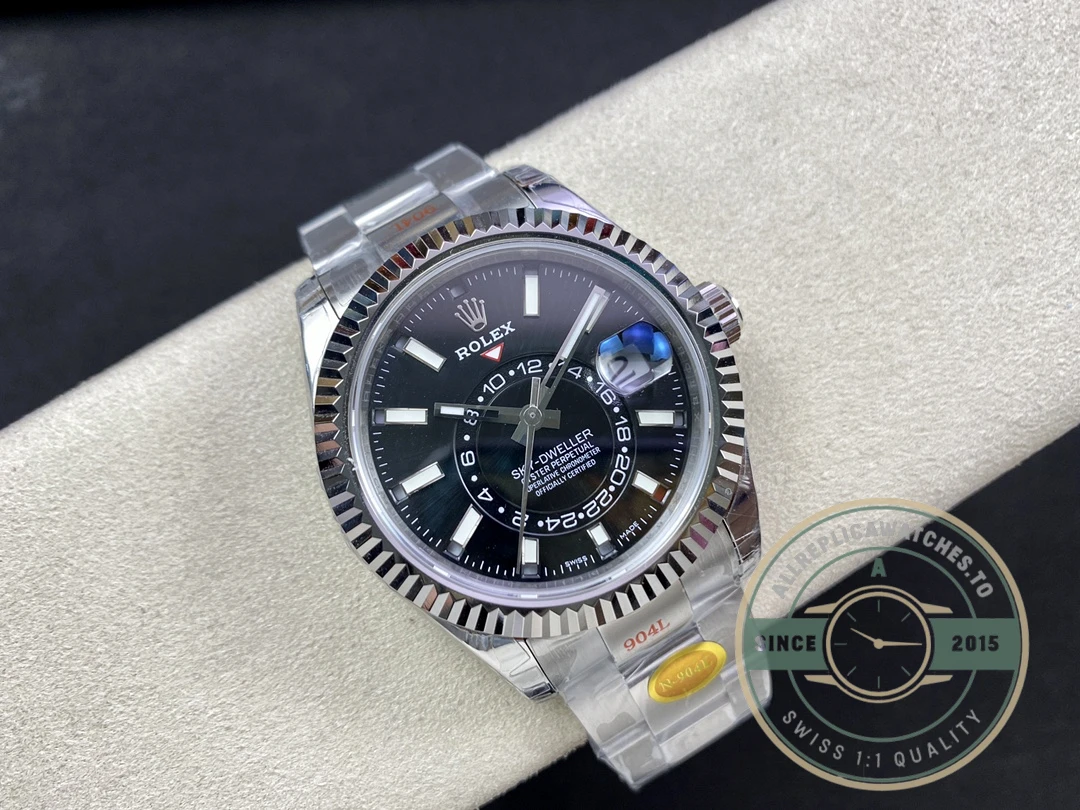 Replica Rolex Sky-Dweller m326934 42mm Black Dial - Swiss Movement Replica Watch