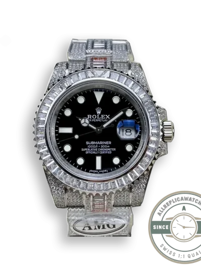 Replica Rolex Submariner Iced Out 116610LN-1 41mm Black Dial - Premium Super Clone Watch
