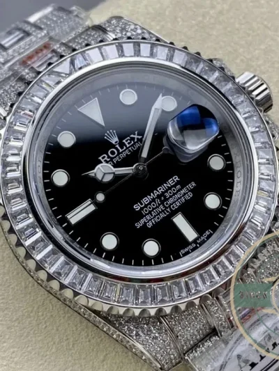 Replica Rolex Submariner Iced Out 116610LN-1 41mm Black Dial - Affordable Super Clone Watch