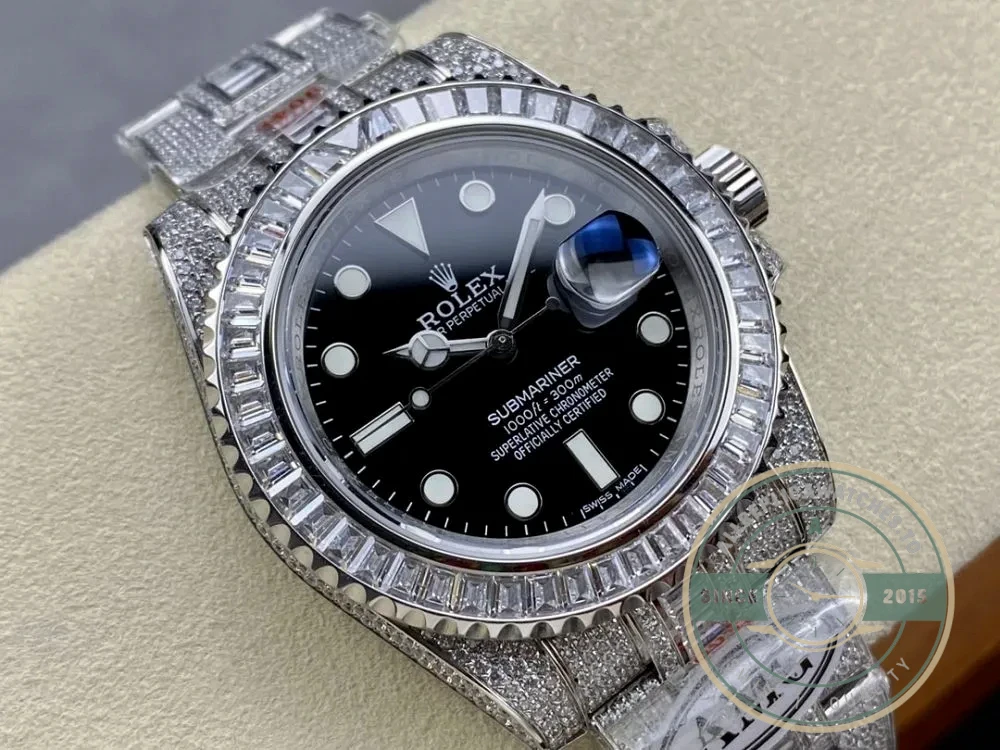 Replica Rolex Submariner Iced Out 116610LN-1 41mm Black Dial - Affordable Super Clone Watch