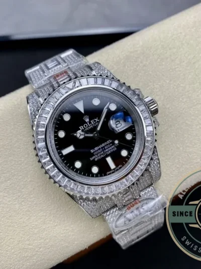 Replica Rolex Submariner Iced Out 116610LN-1 41mm Black Dial - Affordable Super Clone Watch