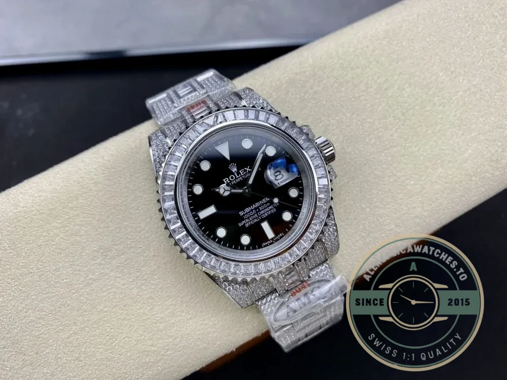Replica Rolex Submariner Iced Out 116610LN-1 41mm Black Dial - Affordable Super Clone Watch