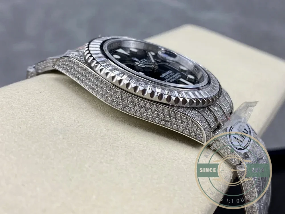 Replica Rolex Submariner Iced Out 116610LN-1 41mm Black Dial - Factory Super Clone Watch