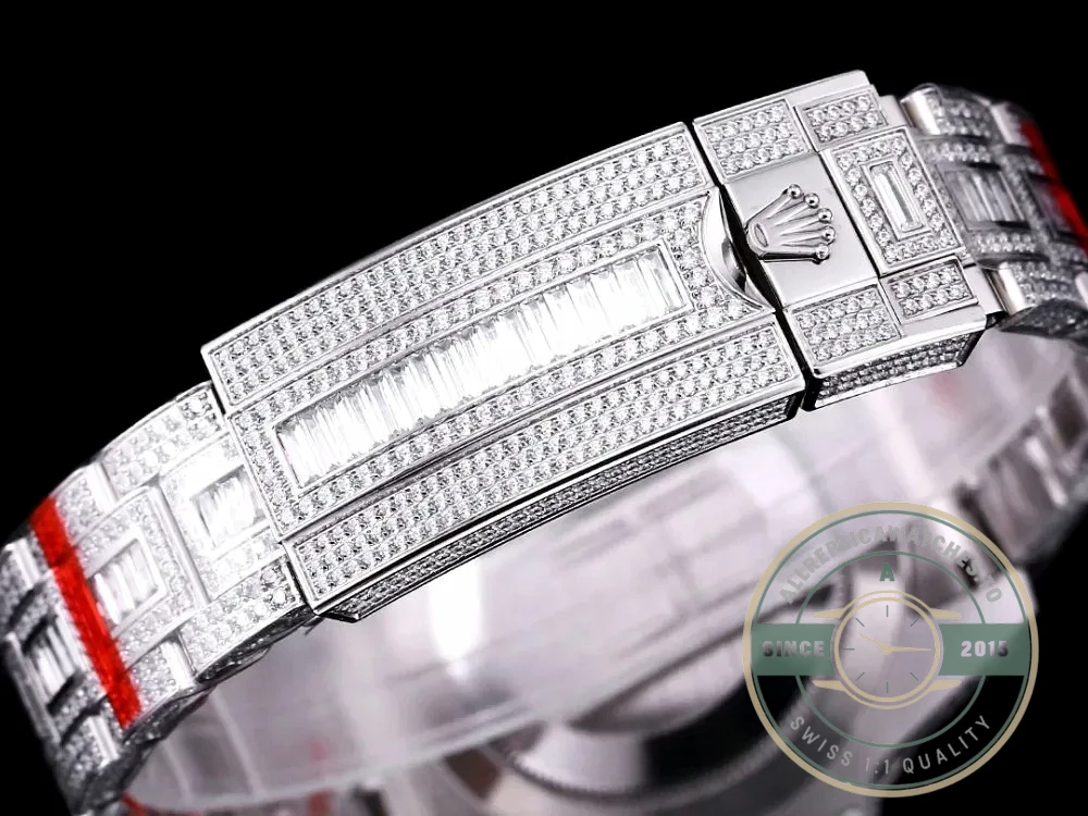 Replica Rolex Submariner Iced Out 116610LV-3 41mm Green Dial - Budget Luxury Replica Watch