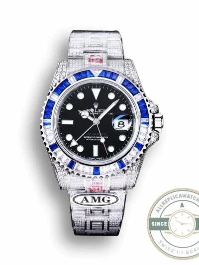 Replica Rolex Submariner Iced Out 126710BLNR Black Dial - Premium Super Clone Watch