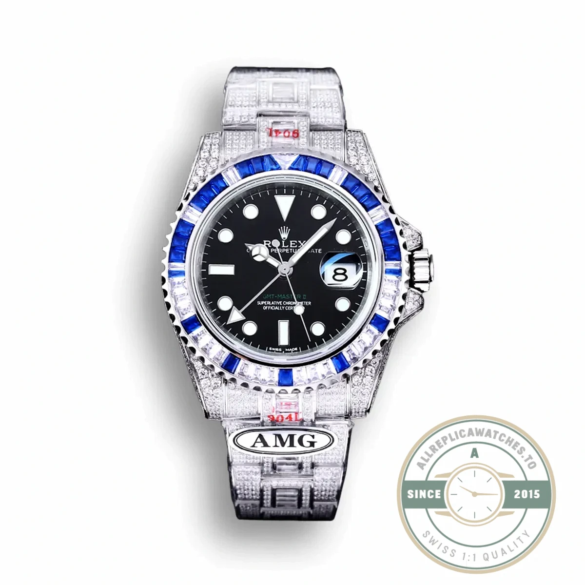Replica Rolex Submariner Iced Out 126710BLNR Black Dial - Premium Super Clone Watch