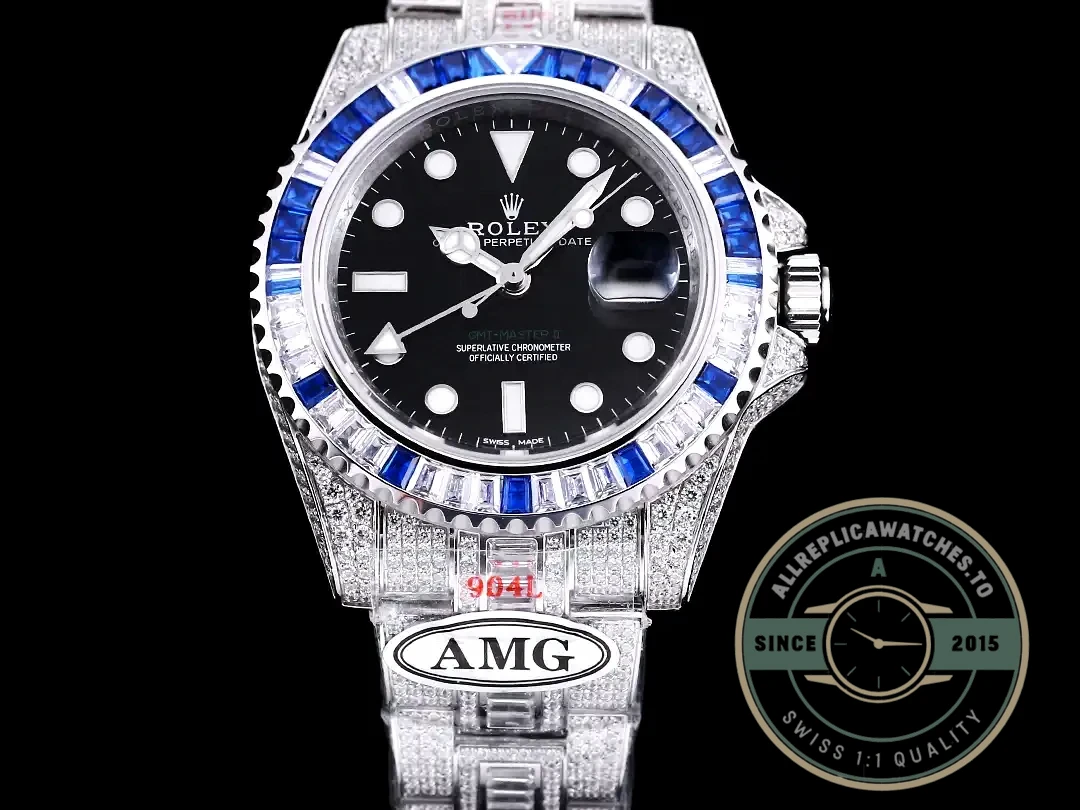 Replica Rolex Submariner Iced Out 126710BLNR Black Dial - High-Grade Replica Watch