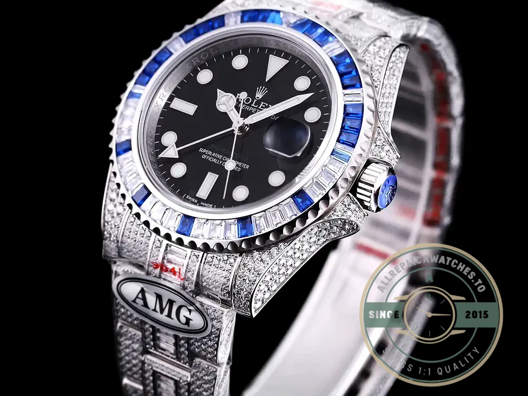 Replica Rolex Submariner Iced Out 126710BLNR Black Dial - Affordable Super Clone Watch