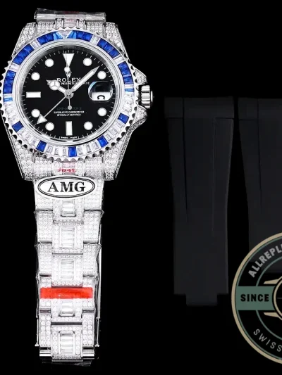 Replica Rolex Submariner Iced Out 126710BLNR Black Dial - Affordable Super Clone Watch