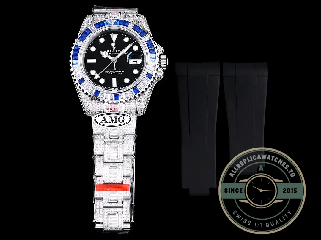 Replica Rolex Submariner Iced Out 126710BLNR Black Dial - Affordable Super Clone Watch