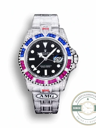 Replica Rolex Submariner Iced Out 126710BLRO Black Dial - Swiss-Made Clone Watch