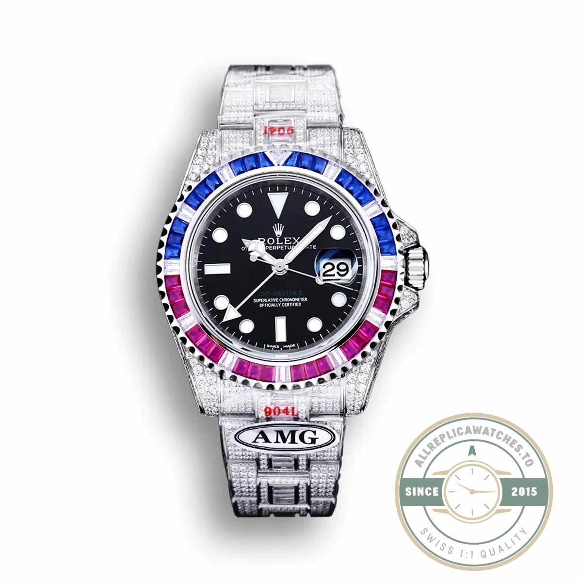 Replica Rolex Submariner Iced Out 126710BLRO Black Dial - Swiss-Made Clone Watch