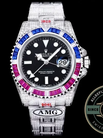 Replica Rolex Submariner Iced Out 126710BLRO Black Dial - Affordable Super Clone Watch