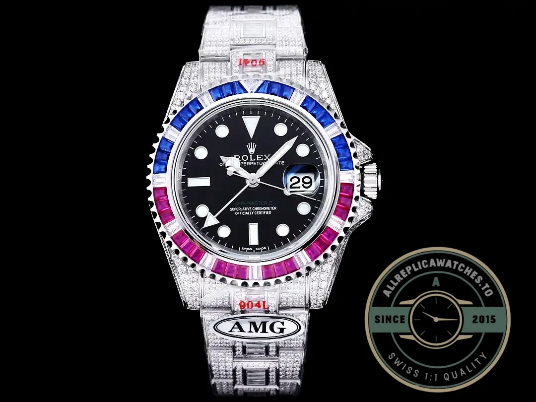 Replica Rolex Submariner Iced Out 126710BLRO Black Dial - Affordable Super Clone Watch