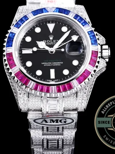 Replica Rolex Submariner Iced Out 126710BLRO Black Dial - Best Quality Replica Watch