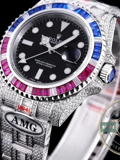 Replica Rolex Submariner Iced Out 126710BLRO Black Dial - High-Grade Replica Watch