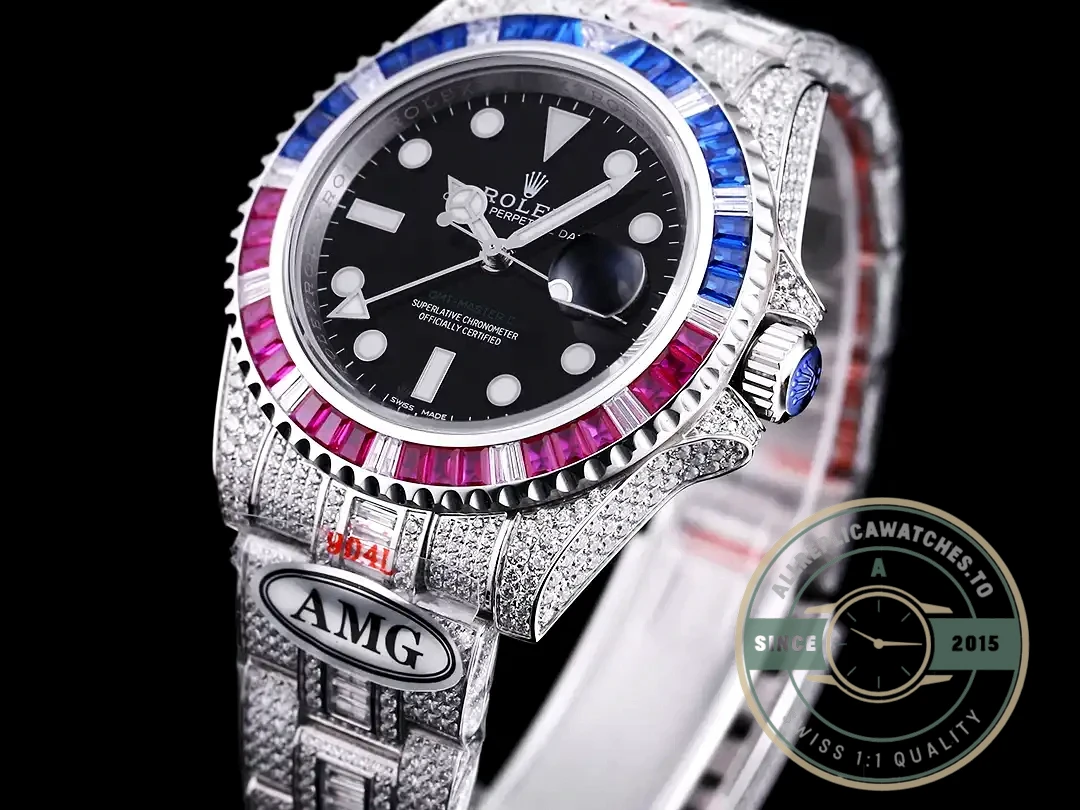 Replica Rolex Submariner Iced Out 126710BLRO Black Dial - High-Grade Replica Watch