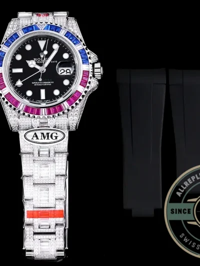 Replica Rolex Submariner Iced Out 126710BLRO Black Dial - 1:1 Swiss Replica Watch