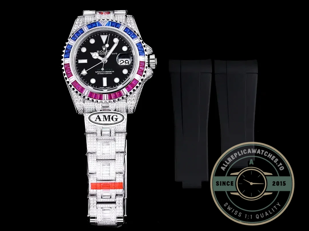Replica Rolex Submariner Iced Out 126710BLRO Black Dial - 1:1 Swiss Replica Watch
