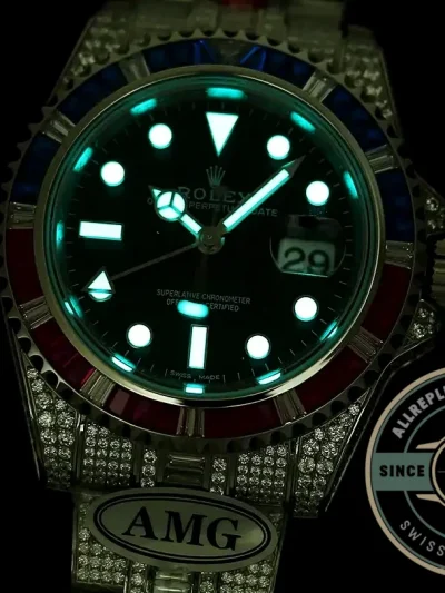 Replica Rolex Submariner Iced Out 126710BLRO Black Dial - Swiss Movement Replica Watch